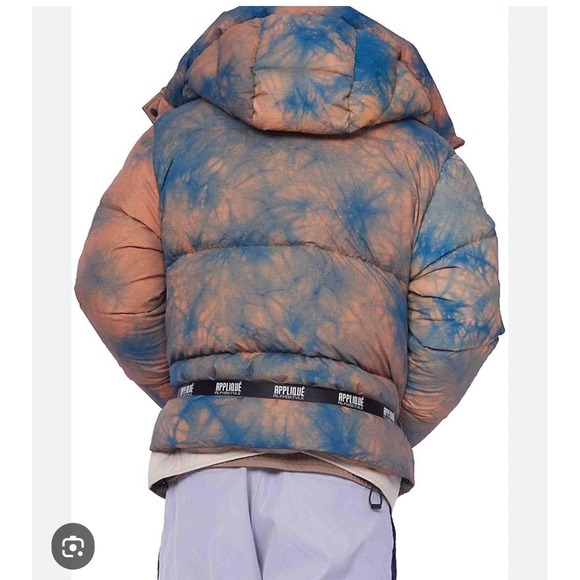 AlphaStyle Puffer Jacket Ski Down Coat Tie Dye Magnetic Buckle  size S - Picture 3 of 13